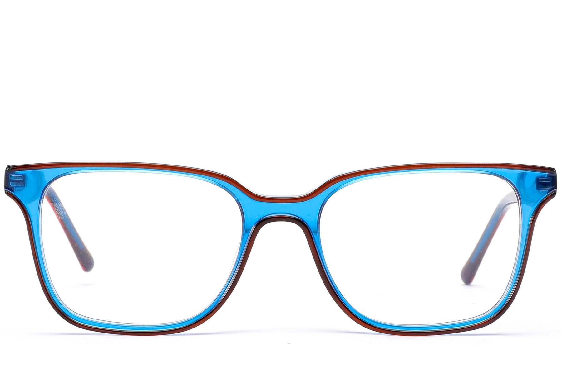 Rectangular Blue Acetate Glasses #BS1902-0134