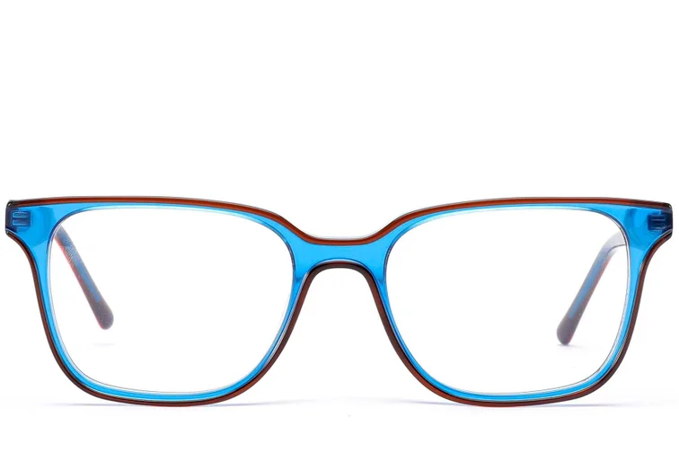 Rectangular Blue Acetate Glasses #BS1902-0134
