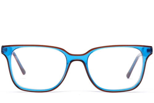 Rectangular Blue Acetate Glasses #BS1902-0134