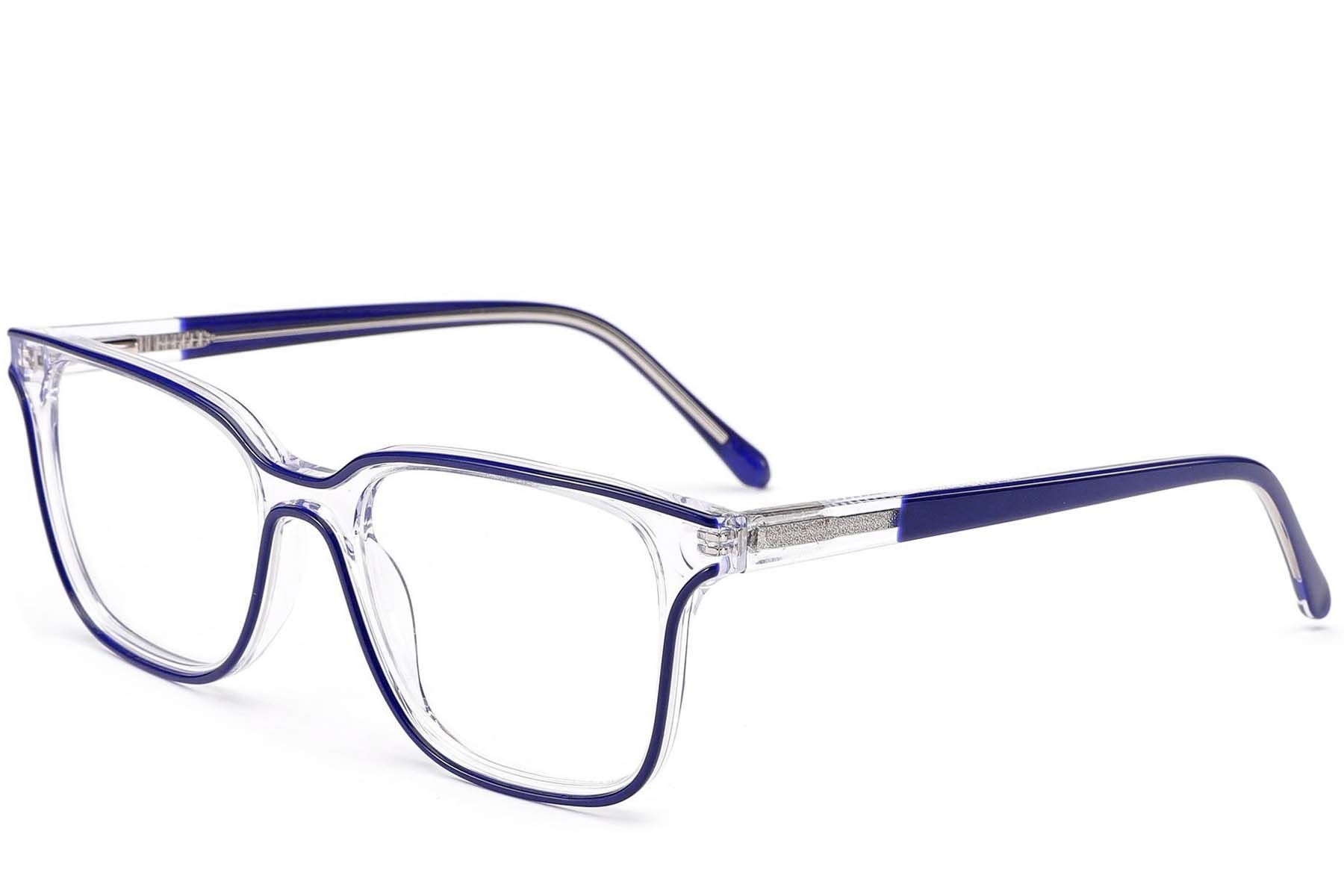 Rectangular Blue Acetate Glasses #BS1902-0135