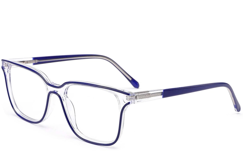 Rectangular Blue Acetate Glasses #BS1902-0135