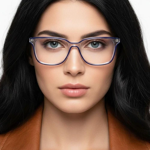 Rectangular Blue Acetate Glasses #BS1902-0135