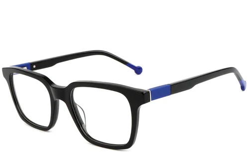 Lunettes rectangulaires en acétate noir #BS1902-0136