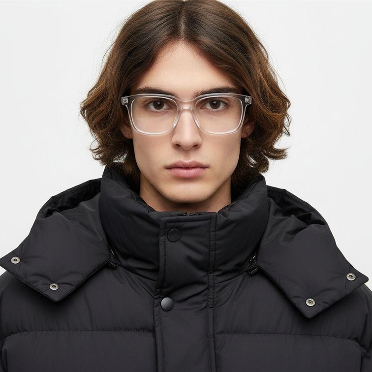 Rectangular Transparent Acetate Glasses #BS1902-0139