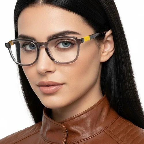 Lunettes rectangulaires en acétate gris #BS1902-0143