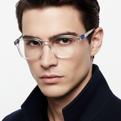 Rechthoekige transparante acetaatglazen #BS1902-0144