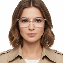 Rechthoekige transparante acetaatglazen #BS1902-0144