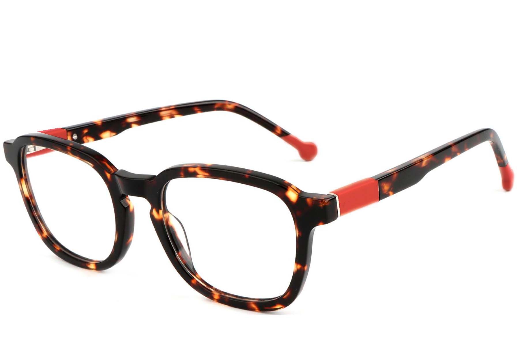 Rectangular Tortoiseshell Acetate Glasses #BS1902-0145