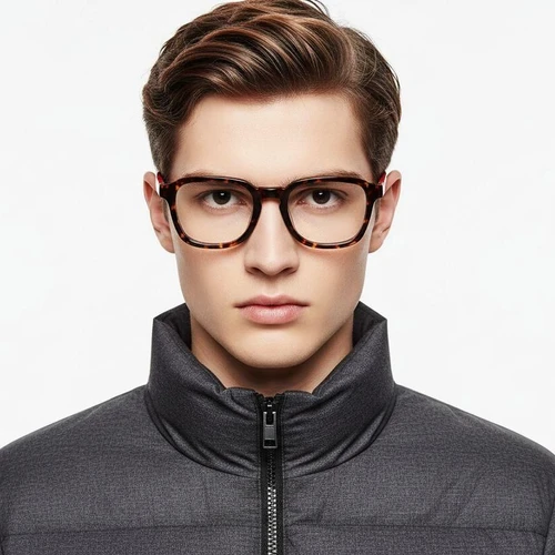 Rectangular Tortoiseshell Acetate Glasses #BS1902-0145