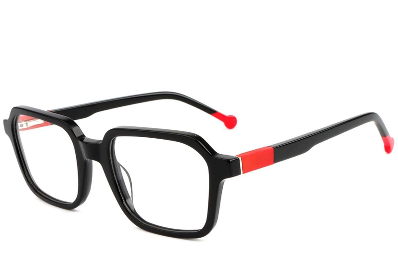 Rectangular Black Acetate Glasses #BS1902-0146