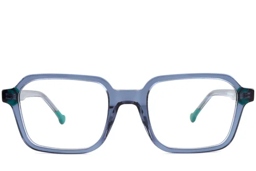 Lunettes rectangulaires en acétate bleu #BS1902-0147