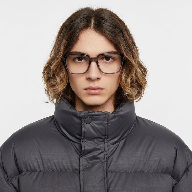 Bicchieri rettangolari in acetato grigio #BS1902-0148