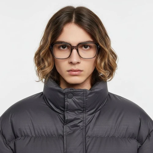 Rectangular Grey Acetate Glasses #BS1902-0148