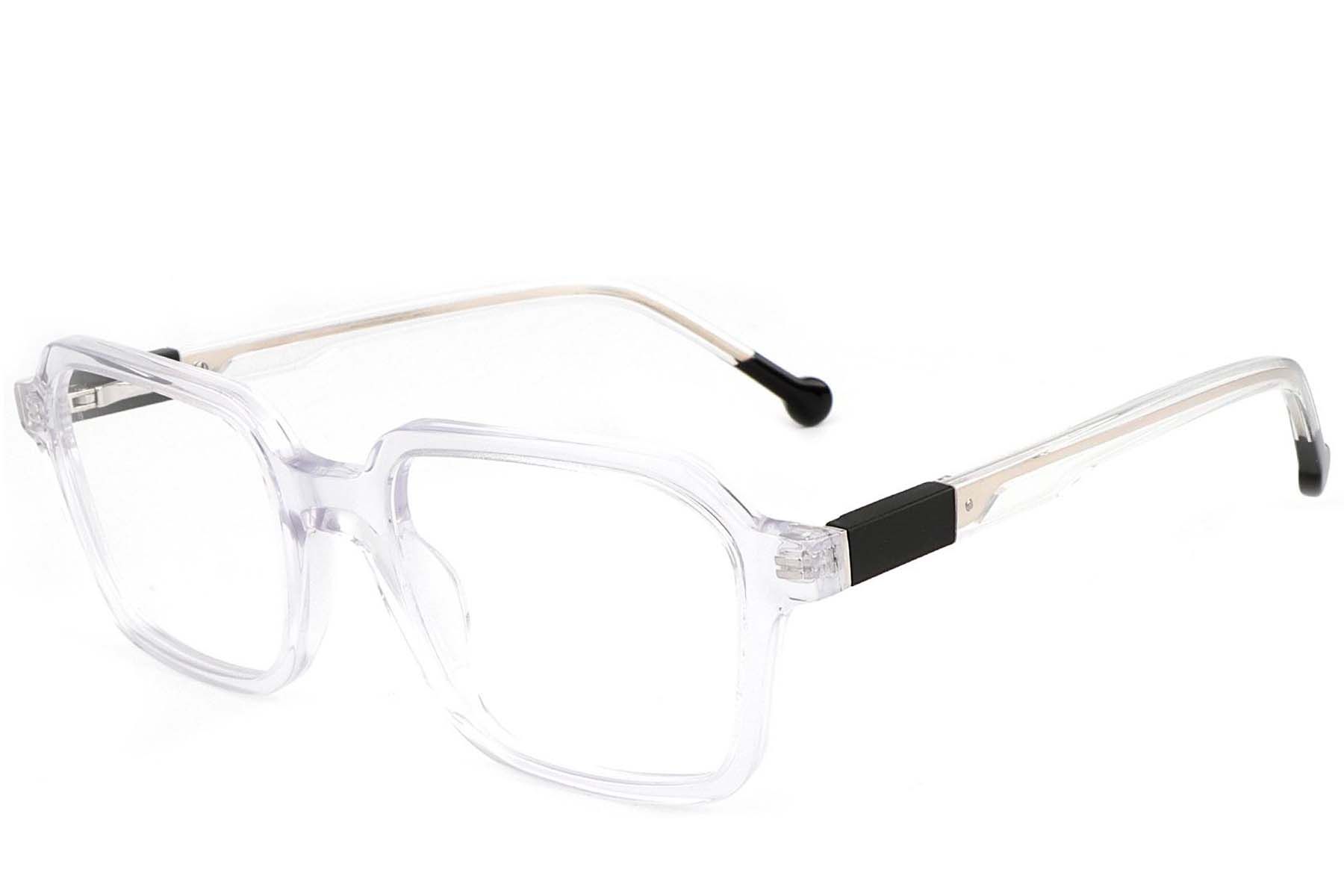 Rectangular Transparent Acetate Glasses #BS1902-0149