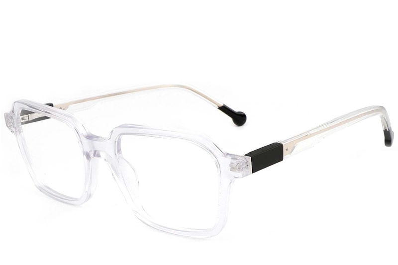 Rectangular Transparent Acetate Glasses #BS1902-0149