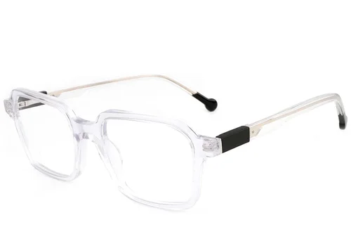 Verres rectangulaires en acétate transparent #BS1902-0149