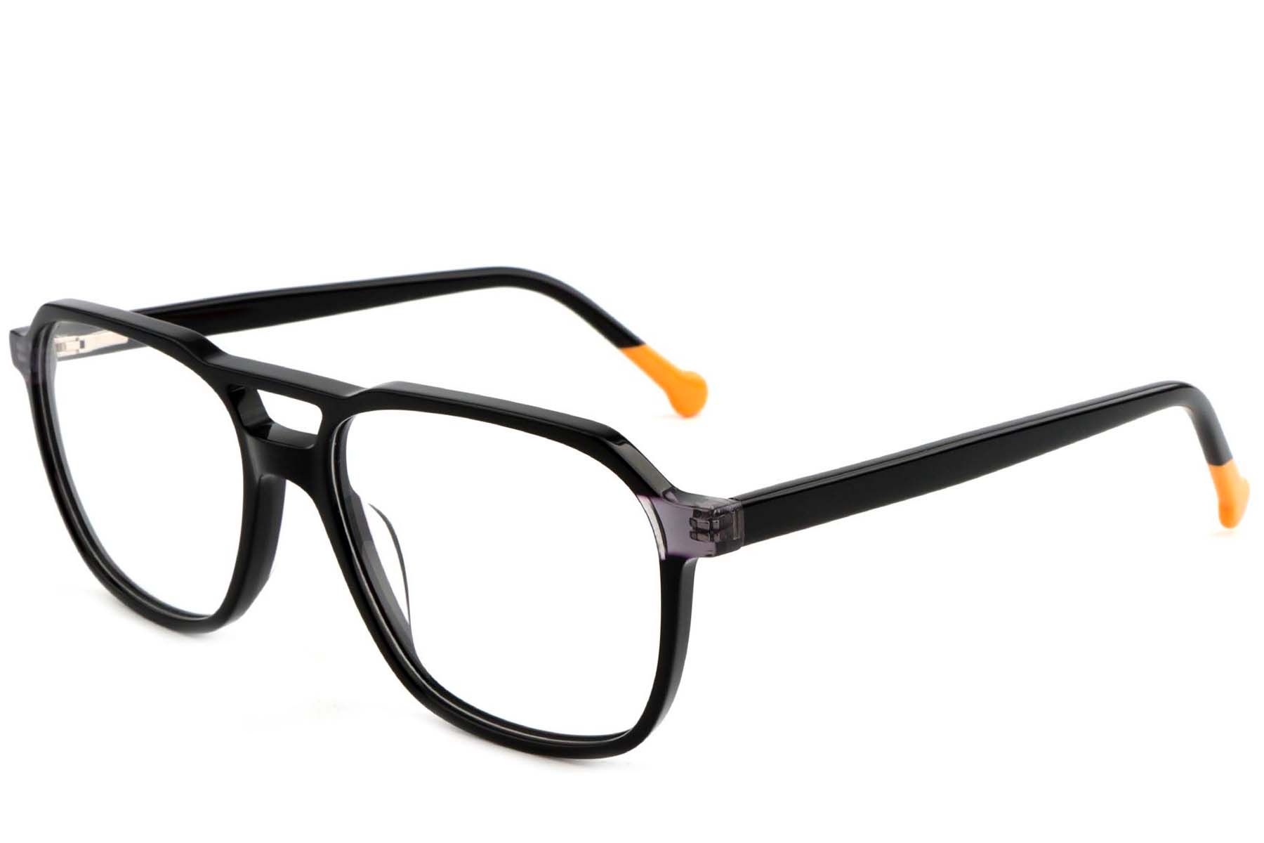 Aviator Black Acetate Glasses #BS1902-0151