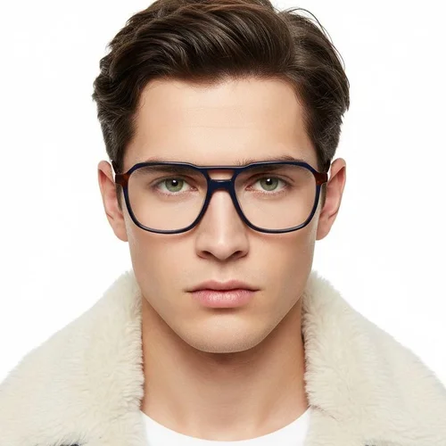 Lunettes aviateur en acétate bleu #BS1902-0155