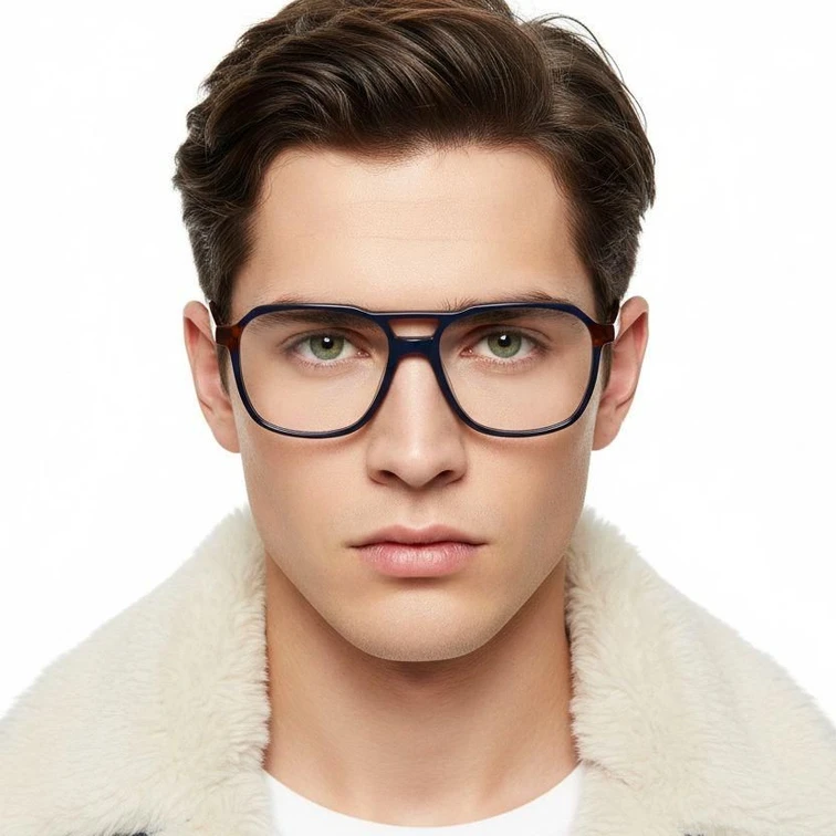 Aviator Blue Acetate Glasses #BS1902-0155