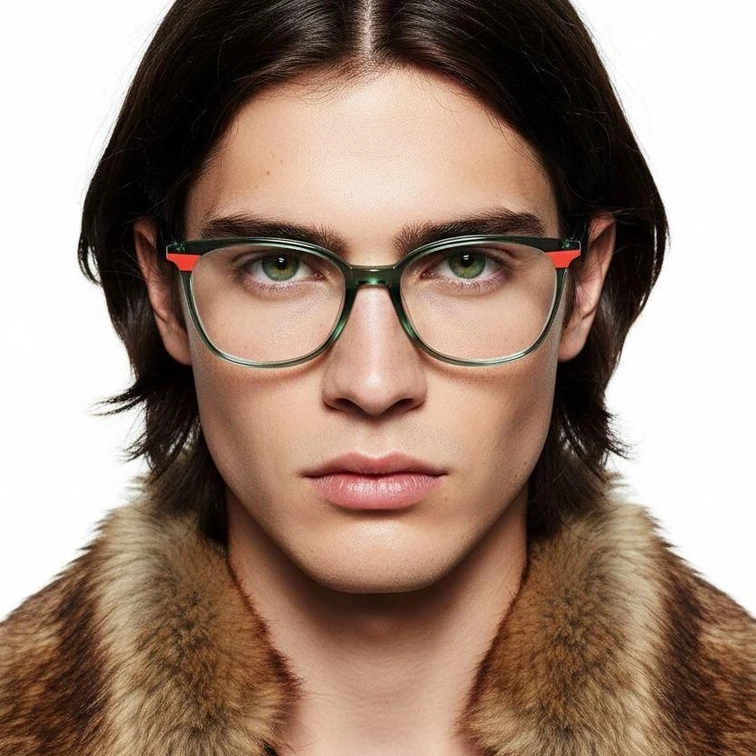 Gafas de acetato verde mariposa #BS1902-0176