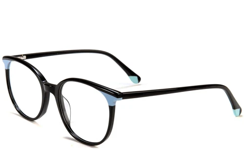 Oval Black Acetate Glasses #BS1902-0179