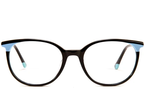 Oval Black Acetate Glasses #BS1902-0179