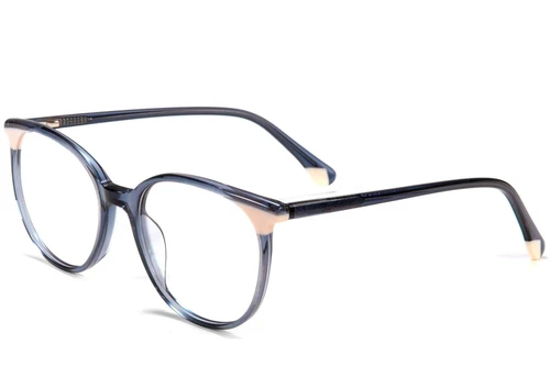 Oval Blue Acetate Glasses #BS1902-0180