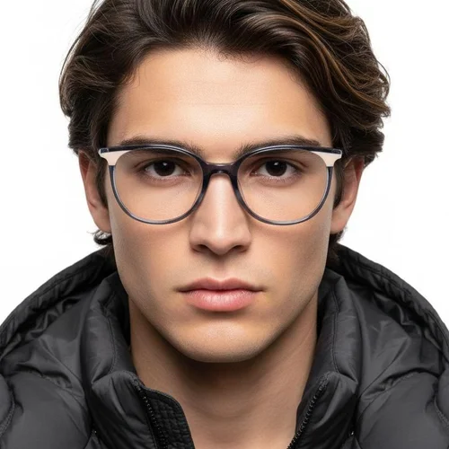 Lunettes ovales en acétate bleu #BS1902-0180