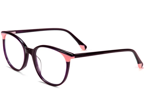 Oval Purple Acetate Glasses #BS1902-0181