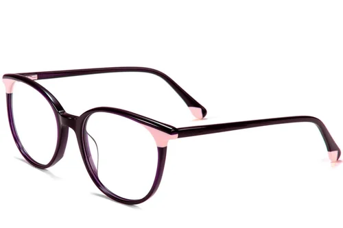 Lunettes ovales en acétate violet #BS1902-0181