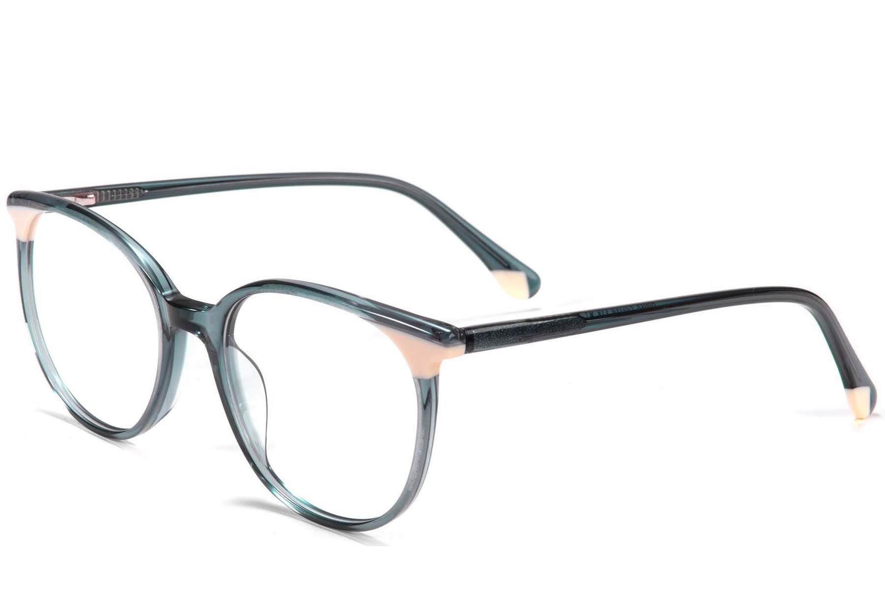 Oval Green Acetate Glasses #BS1902-0182