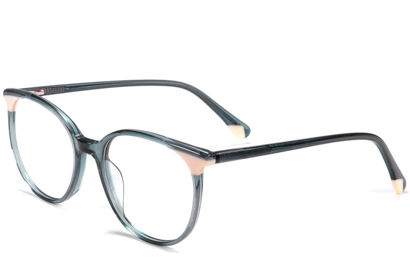 Oval Green Acetate Glasses #BS1902-0182
