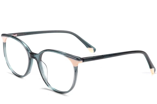 Oval Green Acetate Glasses #BS1902-0182