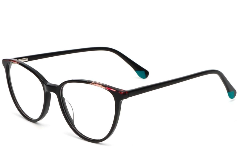 Schmetterlingsbrille aus schwarzem Acetat #BS1902-0183