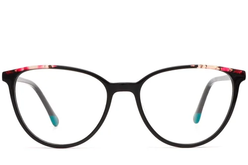 Lunettes papillon en acétate noir #BS1902-0183