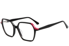 Geometric Black Acetate Glasses #BS1902-0190