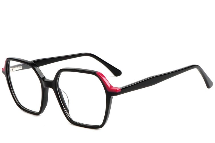 Lunettes géométriques en acétate noir #BS1902-0190