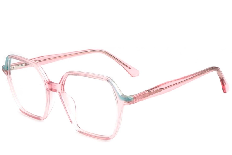 Geometric Pink Acetate Glasses #BS1902-0191