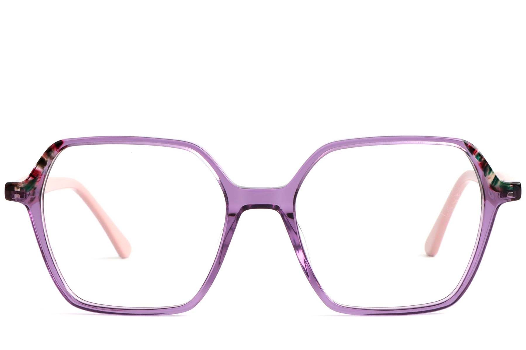 Geometric Purple Acetate Glasses #BS1902-0192