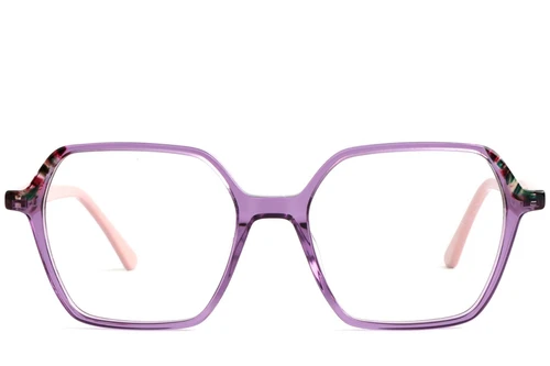 Geometric Purple Acetate Glasses #BS1902-0192