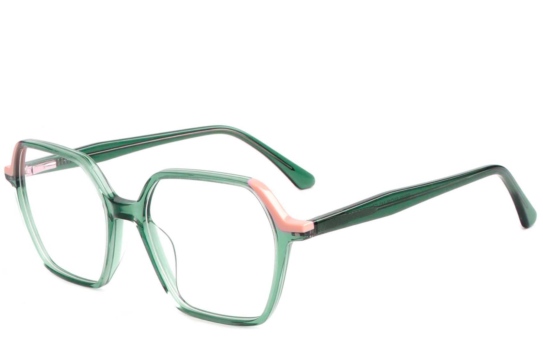 Geometric Green Acetate Glasses #BS1902-0193
