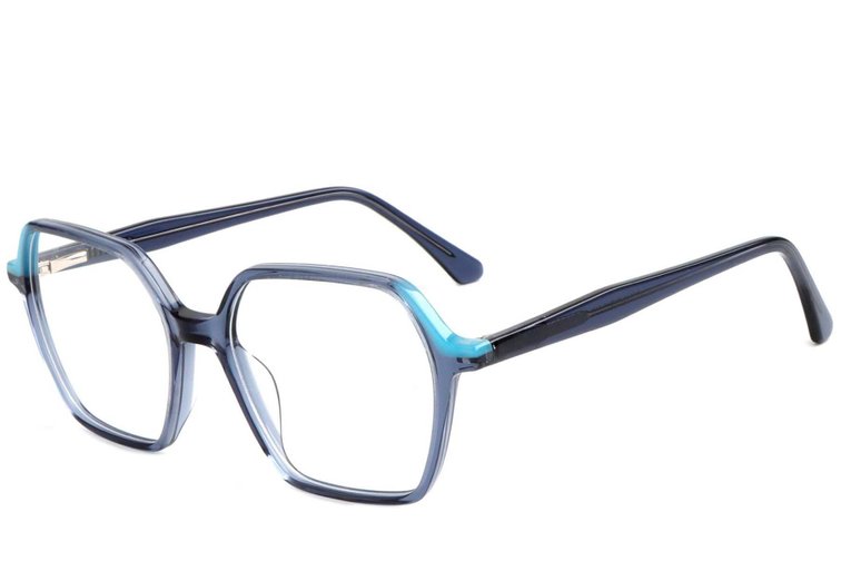 Geometric Blue Acetate Glasses #BS1902-0194