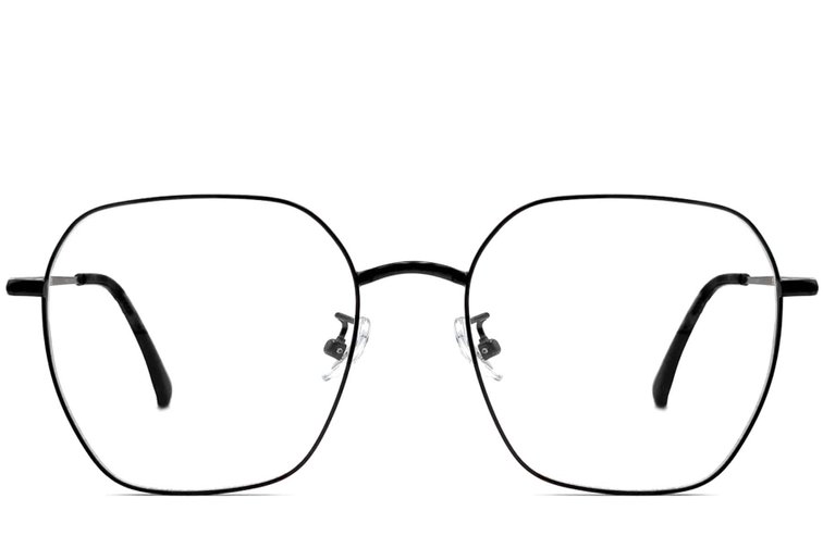 Geometrische schwarze Titanbrille #BS1913-0001