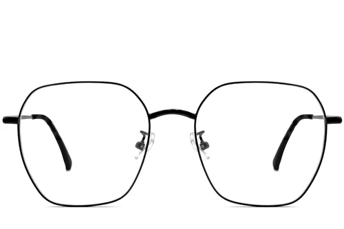 Lunettes géométriques noires en titane #BS1913-0001