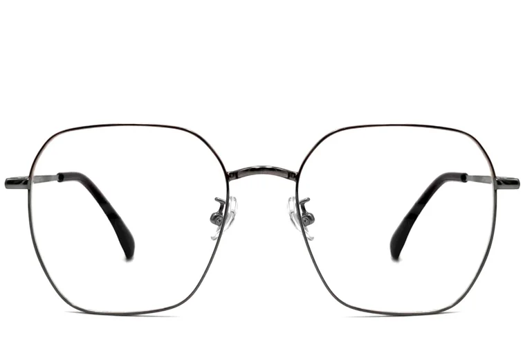 Geometrische grijze titanium bril #BS1913-0003