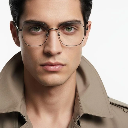 Geometric Grey Titanium Glasses #BS1913-0003