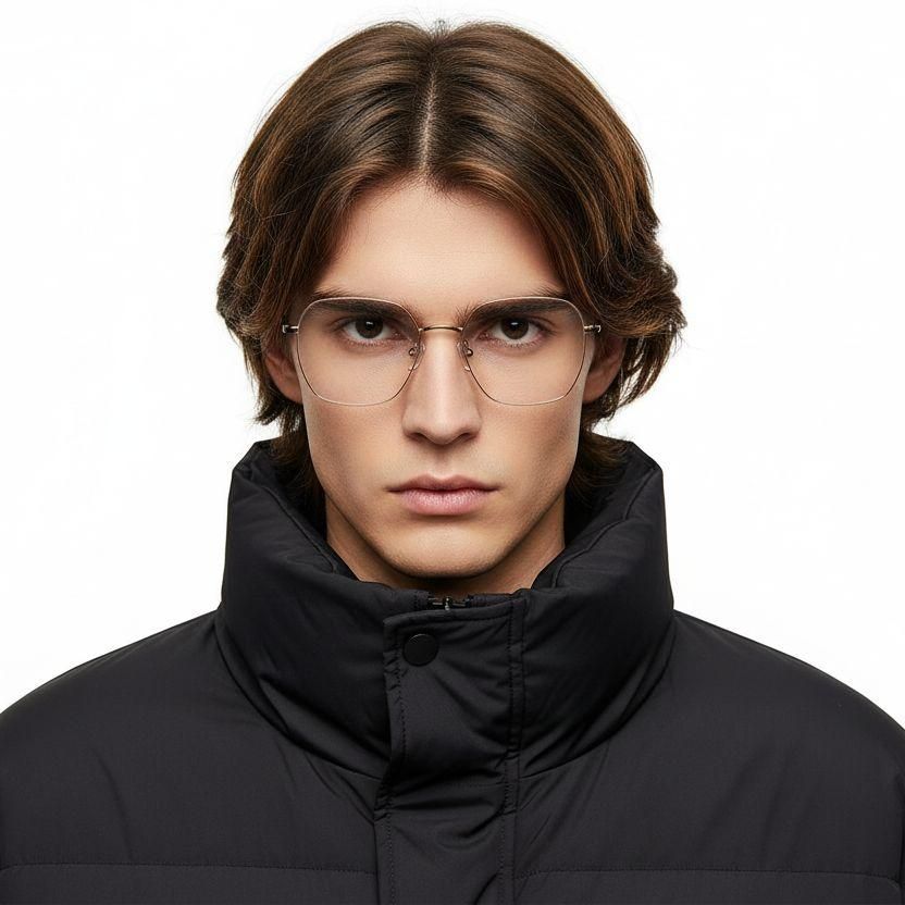 Geometrische rosa Titanbrille #BS1913-0004