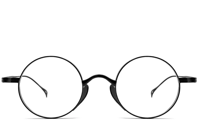 Runde schwarze Titanbrille #BS1913-0005