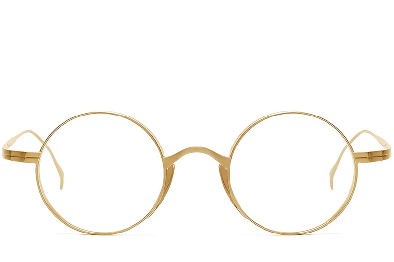 Round Golden Titanium Glasses #BS1913-0006