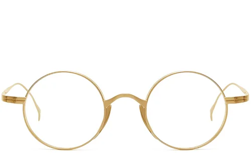 Lunettes rondes en titane doré #BS1913-0006